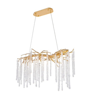 Bethel Gold Chandelier in Aluminum & Glass