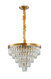 Bethel Gold Chandelier in Metal & Crystal