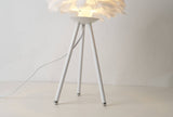 Bethel White Table Lamp in Iron & Feather