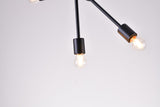 Bethel Matte Black Chandelier in Metal