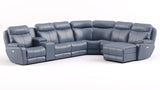 Southern Motion Showstopper 736-05P,80,84,80,90P,46WC,59P Transitional  Leather Power Headrest Reclining Sectional with Wireless Power Storage Console 736-05P,80,84,80,90P,46WC,59P 957-60
