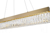 Bethel Gold LED Chandelier in Stainless Steel & Crystal