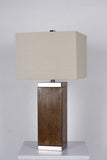 Bethel Brushed Nickel Table Lamp in Walnut & Metal