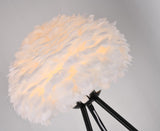 Bethel Black Floor Lamp in Iron & Feather