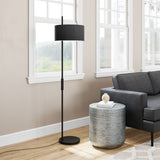 Zuo Modern Lonte Steel, Poly Cotton, Acrylic Modern Commercial Grade Floor Lamp Black Steel, Poly Cotton, Acrylic