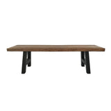 Lido Outdoor Natural Oak Finish Light Weight Concrete Dining Bench