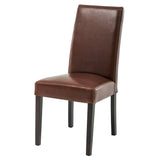 Hartford Bicast Leather Dining Chair Set of 2 - Chic Mid-Century Modern Design for Your Home