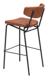 English Elm EE2768 100% Polyurethane, Plywood, Steel Modern Commercial Grade Bar Chair Set - Set of 4 Vintage Brown, Black 100% Polyurethane, Plywood, Steel