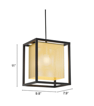 Zuo Modern Yves Steel Modern Commercial Grade Ceiling Lamp Gold, Black Steel