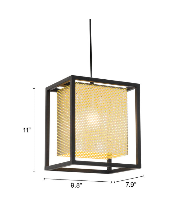 Zuo Modern Yves Steel Modern Commercial Grade Ceiling Lamp Gold, Black Steel