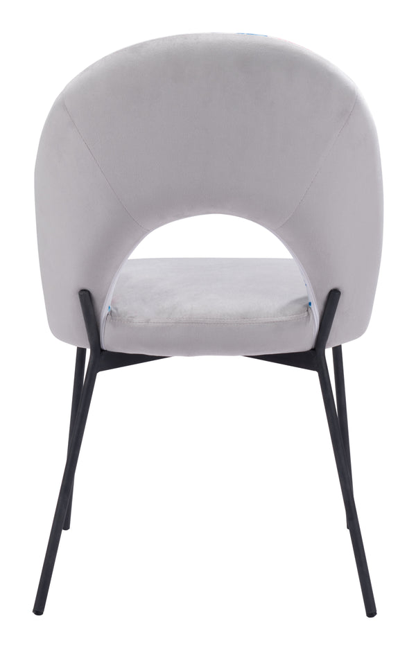 Zuo Modern Torrey 100% Polyester, Plywood, Steel Modern Commercial Grade Dining Chair Set - Set of 2 Multicolor, Gray, Black 100% Polyester, Plywood, Steel