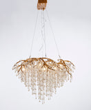 Bethel Gold Chandelier in Metal & Crystal