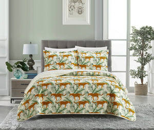 Wild Safari King 3pc Quilt Set