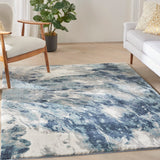 Nourison Kathy Ireland American Manor AMR03 Modern & Contemporary Machine Made Power-loomed Indoor only Area Rug Blue/Ivory 5'3" x 7'3" 99446883216
