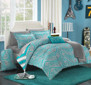 Laredo Aqua Twin X-Long 8pc Comforter Set