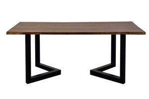 Porter Designs Manzanita Live Edge Solid Acacia Wood Natural Dining Table Brown 07-196-01-7240V-KIT