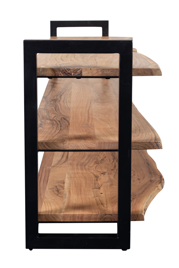 Porter Designs Manzanita Live Edge Solid Acacia Wood Natural TV Stand Natural 06-196-10-BS64N