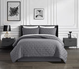 Chyle Grey King 3pc Quilt Set