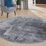 Nourison Rustic Textures RUS05 Painterly Machine Made Power-loomed Indoor Area Rug Grey 7'10" x round 99446835949