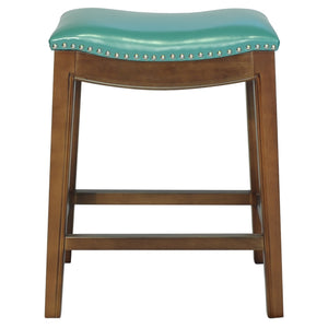 Elmo Bonded Leather Counter Stool - Turquoise