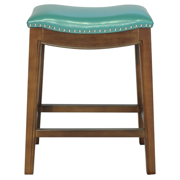 Elmo Bonded Leather Counter Stool - Turquoise