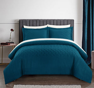 Jazmine Teal Queen 3pc Comforter Set