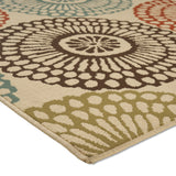 Noble House Mara Indoor/ Outdoor Floral 5 x 8 Area Rug, Beige and Blue