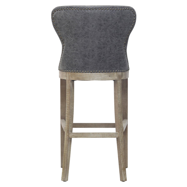 Dorsey Faux Leather Bar Stool – Stylish, Distressed Design for Modern or Transitional Spaces, 30” Height