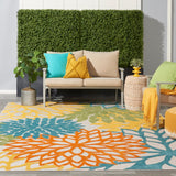 Nourison Aloha ALH05 Outdoor Machine Made Power-loomed Indoor/outdoor Area Rug Turquoise Multicolor 9' x 12' 99446829580