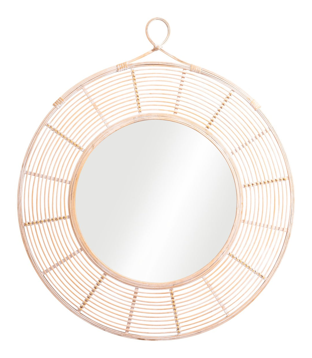 Zuo Modern Lobo Rattan, MDF, Glass Modern Commercial Grade Mirror Natural Rattan, MDF, Glass