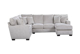 Porter Designs Augusta Chenille Fabric Modern Sectional White 01-207C-10-1742-KIT