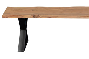 Porter Designs Manzanita Live Edge Solid Acacia Wood Natural Dining Bench Natural 07-196-13-BN58NX-KIT