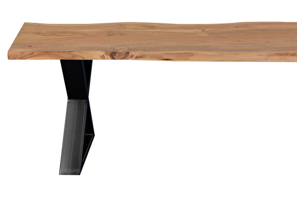 Porter Designs Manzanita Live Edge Solid Acacia Wood Natural Dining Bench Natural 07-196-13-BN58NX-KIT