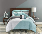 Kinsley Blue Queen 9pc Comforter Set