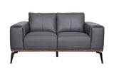 Porter Designs Pietro Top Grain Leather Contemporary Loveseat Gray 02-204C-02-2110