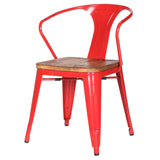 Metropolis Metal Arm Chair - Set of 4 Red