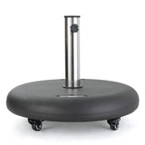 Hayward 88Lbs Black Round Concrete Umbrella Base with Wheels and Stainless Steel Pole Handle