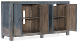 Hooker Furniture Boheme Traditional-Formal Four Door Media Console in Poplar and Hardwood Solids with White Oak Veneer 5750-55460-BLU