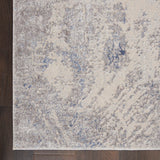 Nourison Sleek Textures SLE06 Machine Made Power-loomed Indoor Area Rug Ivory/Grey 9'3" x 12'9" 99446711885