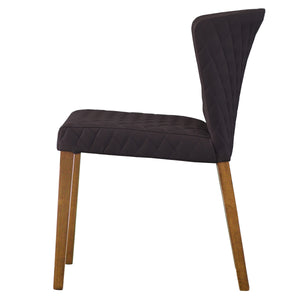 Albie Diamond Stitching Leatherette Chair - Set of 2 Danburry Gray