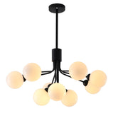 Bethel Black Chandelier in Metal & Glass