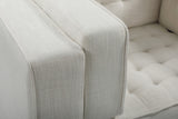 Lorenzo Ecru Linen Textured Club Chair