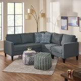 Zahra Dark Grey Fabric Sectional Couch