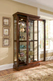 Pulaski Furniture Lighted Sliding Door 5 Shelf Curio Cabinet in Cherry Brown 20485-PULASKI 20485-PULASKI