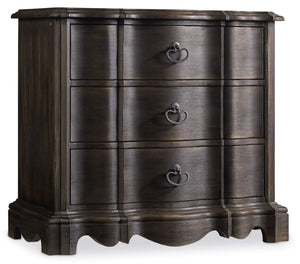 Hooker Furniture Corsica Traditional-Formal Dark Three Drawer Nightstand in Acacia Solids and Veneers 5280-90016