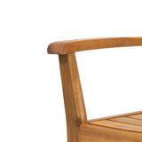 Stamford Outdoor Teak Finish Acacia Wood Dining Chairs Noble House