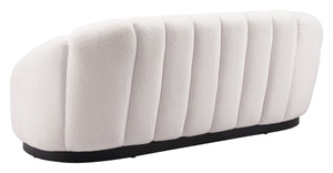 Zuo Modern Bhutan 100% Polyester, Plywood, Steel, Polypropylene Modern Commercial Grade Sofa Cream, Black 100% Polyester, Plywood, Steel, Polypropylene