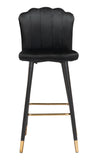 English Elm EE2833 100% Polyester, Plywood, Steel Modern Commercial Grade Bar Chair Black, Gold 100% Polyester, Plywood, Steel