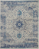 Nourison Tranquil TRA06 Bohemian Machine Made Power-loomed Indoor Area Rug Ivory/Light Blue 8'10" x 11'10" 99446485601