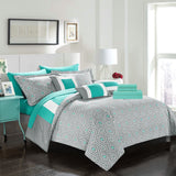 Jake Turquoise Queen 10pc Comforter Set